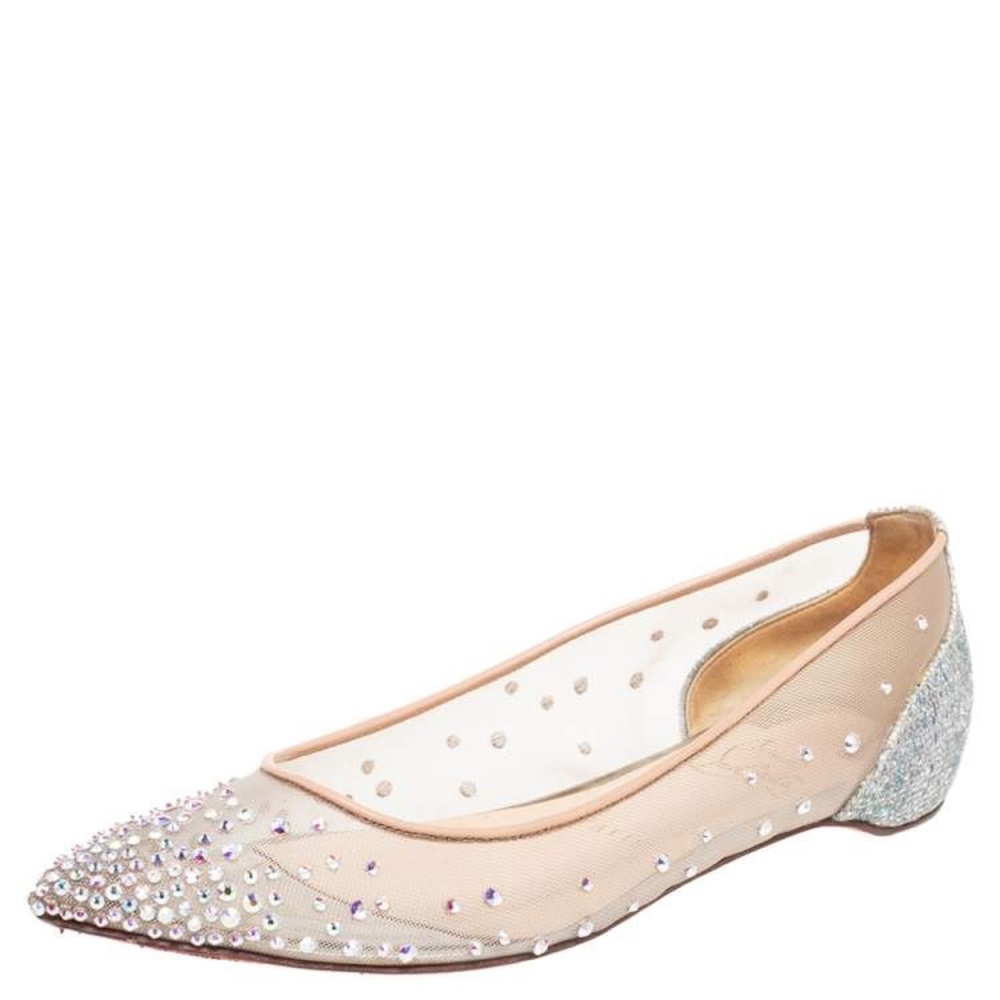 CHRISTIAN LOUBOUTIN | Follies Strass Flats | 7 US / 37 EU